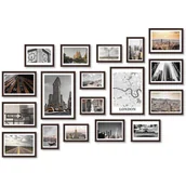 Ramki na zdjęcia - Zestaw brązowych ramek galeria Pinia 4 GF0006 - miniaturka - grafika 1