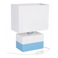 Wyposażenie pokoiku dziecięcego - Biało-niebieska drewniana lampka dziecięca - S188 T9-L25 - miniaturka - grafika 1