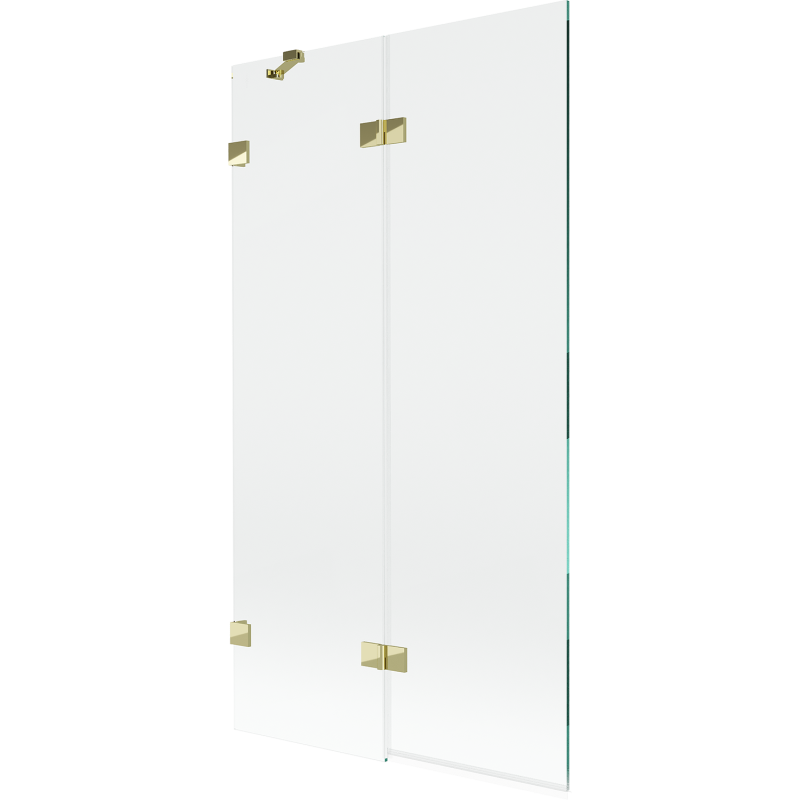 Mexen Lunar parawan nawannowy 2-skrzydłowy lewy 100 x 150 cm, transparent, złoty - 897-100-100-50-00-L