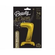 Balony i akcesoria - Godan Balon foliowy cyfra 7 złota - 74 cm BC-ASZ7 - miniaturka - grafika 1