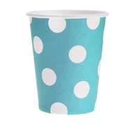 Naczynia i sztućce jednorazowe - GoDan Kubeczki papierowe 270 ml, "Groszki", błękitne, 6 szt PF-KGBL - miniaturka - grafika 1