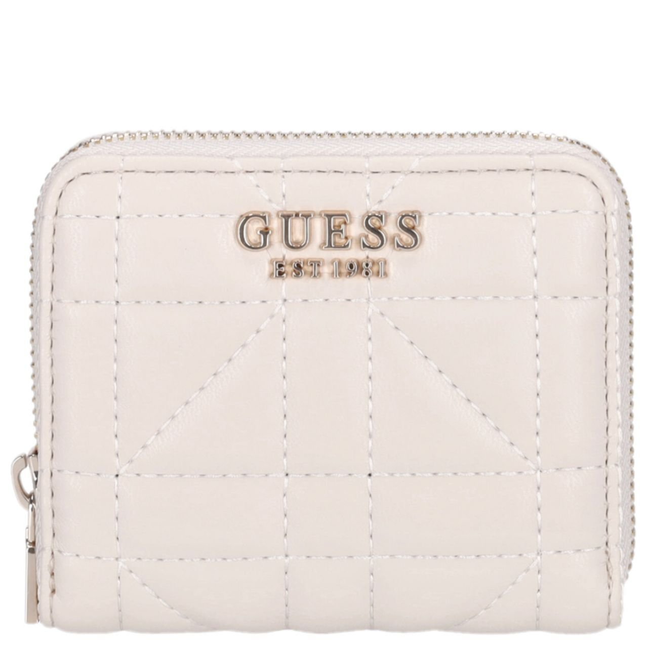 Guess mały portfel damski Assia SLG Small Zip Around stone