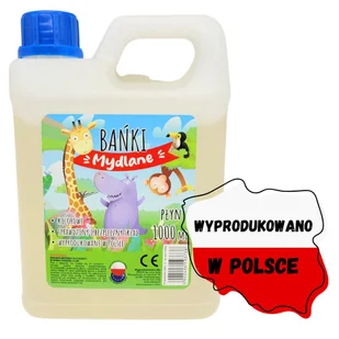 PŁYN do BANIEK uzupełniacz PRODUKT POLSKI 1 litr wydajny TĘCZOWE BAŃKI - Bańki mydlane - miniaturka - grafika 1