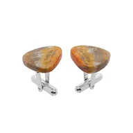 Spinki do mankietów i krawatów - Srebrne spinki do mankietów Jaspis BumbleBee Jaspis Trzmieli (S1391) Srebro [925] - miniaturka - grafika 1