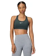 Biustonosze - Nike Damski biustonosz sportowy Swsh Med SPT, Seaweed/White, S - miniaturka - grafika 1