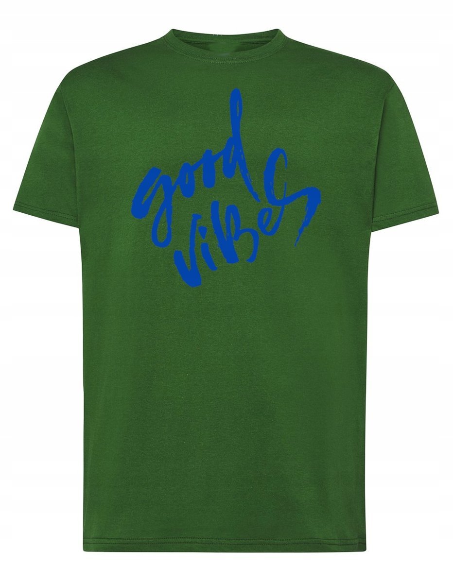 T-Shirt męski nadruk napis GOOD VIBES Rozm.5XL