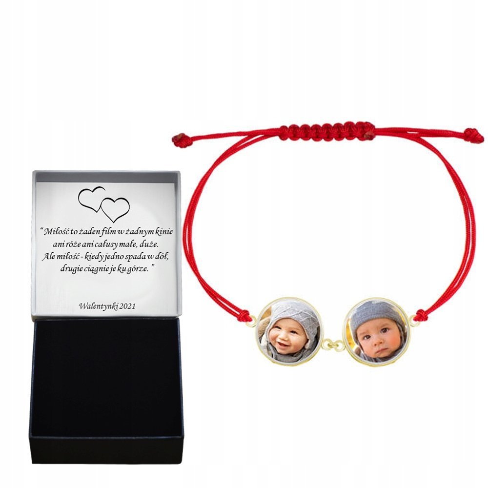 Bransoletka Pozłacana ze Zdjęciami 925 Prezent GRAWER DEDYKACJA GRATIS