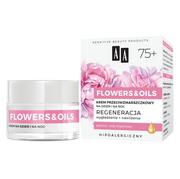 Kremy do twarzy - Flowers&Oils 75+ Odbudowa krem przeciwzmarszczkowy na dzień i noc 50 ml - miniaturka - grafika 1