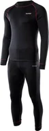 Spodnie sportowe męskie - Hi-Tec Bielizna termoaktywna męska zestaw bluza + spodnie kalesony legginsy Hi-tec Sorin set czarna rozmiar XL - miniaturka - grafika 1