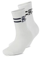 Skarpetki damskie - Tommy Hilfiger Skarpety w 2-paku Kobiety Bawełna biały|srebrny jednolity, 35-38 - miniaturka - grafika 1