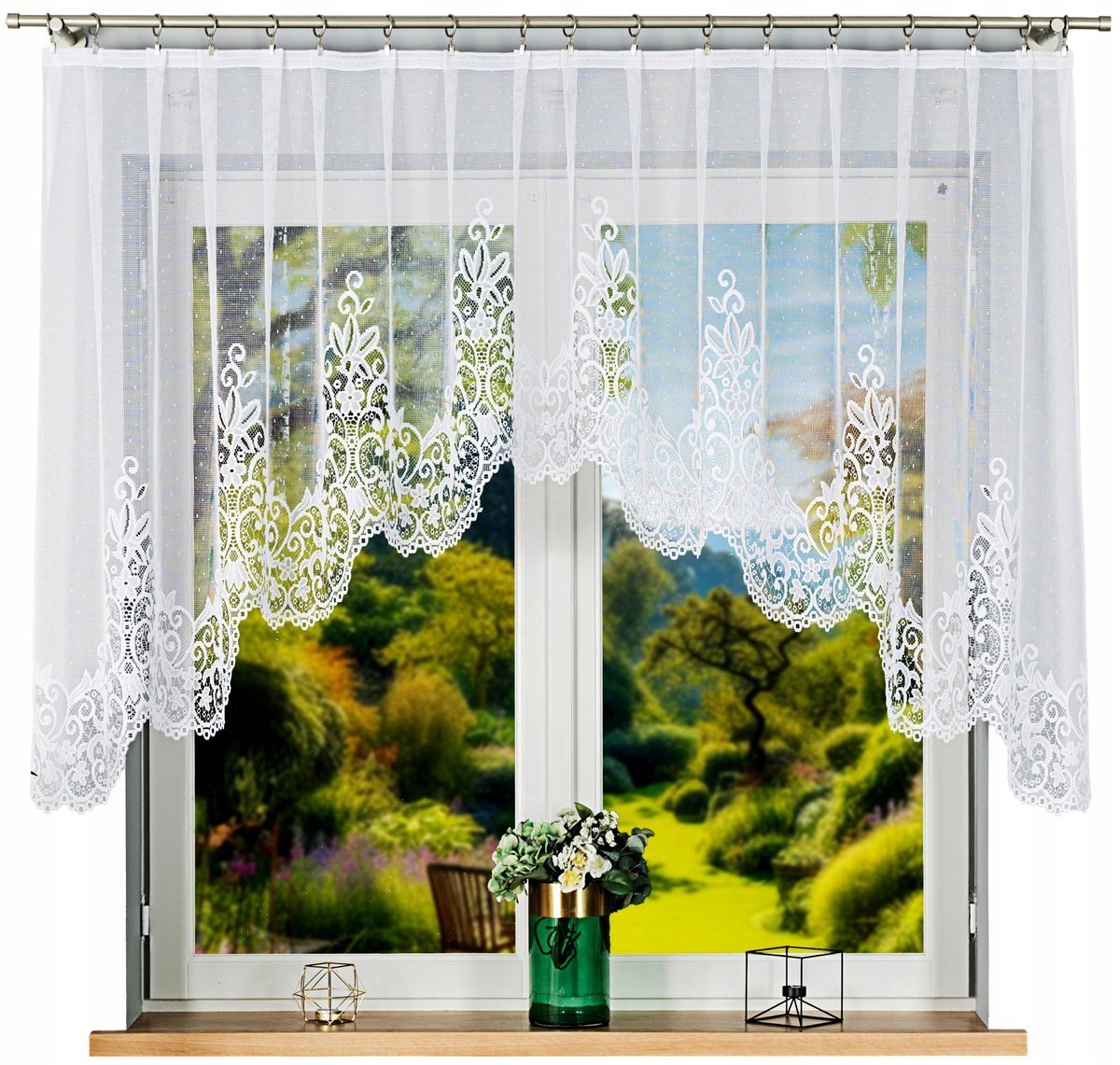 Firana żakardowa BERENIKA rozm. 250x120cm (gotowa) z łukiem