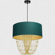 Lampy sufitowe - Milagro Lampa wisząca czarny zielony złoty metal tkanina tworzywo sztuczne ALMERIA MLP6452 - miniaturka - grafika 1