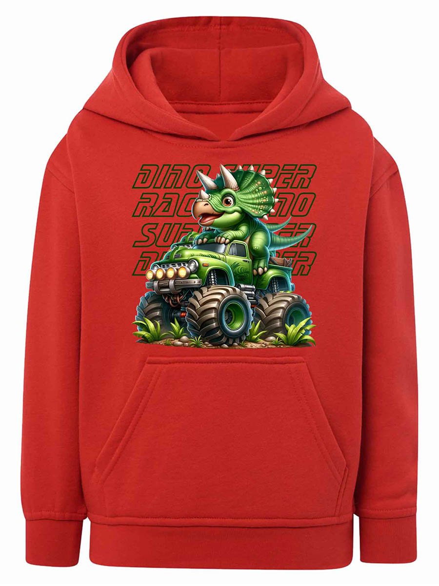 Chłopięca bluza z kapturem Dino super racer czerwona Tup Tup r.110/116