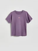 Koszulki dla chłopców - Reserved - Bawełniany t-shirt - fioletowy - miniaturka - grafika 1