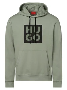 HUGO Męska bluza z kapturem Mężczyźni Bawełna zielony nadruk, S - Bluzy męskie - miniaturka - grafika 1