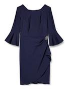Sukienki - Gina Bacconi Damska sukienka kopertowa z ozdobnym koktajlem, wiosenna granatowa, 12, Spring Navy, 38 - miniaturka - grafika 1