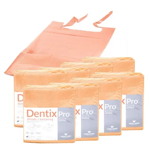 Śliniak dentystyczny z kieszonką 39cm x 48cm morelowy podfoliowany 54g DentixPro 400szt - Sprzęt i akcesoria stomatologiczne - miniaturka - grafika 1
