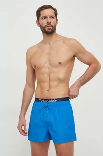Stroje kąpielowe - Calvin Klein szorty kąpielowe kolor niebieski - grafika 1