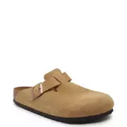 Klapki i japonki męskie - Birkenstock Skórzane klapki chodaki Boston VL Latte Cream - miniaturka - grafika 1