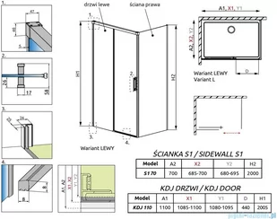 Radaway Idea White Kdj kabina 110x70cm lewa szkło przejrzyste 387041-04-01L/387048-04-01R - Kabiny prysznicowe Radaway Idea White Kdj kabina 110x70cm lewa szkło przejrzyste 387041-04-01L/387048-04-01R - Kabiny prysznicowe - miniaturka - grafika 2