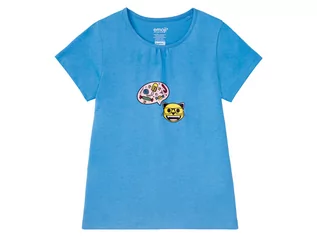 Koszulki dla dziewczynek - T-shirt dziewczęcy z biobawełny, z kolekcji Emoji, 1 sztuka (134/140, Niebieski) 4055334515481 - grafika 1