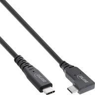 Kable komputerowe i do monitorów - InLine InLine® USB4 cable, USB Type-C, one side angled, PD 240W, 8K60Hz, TPE black, 1m - miniaturka - grafika 1