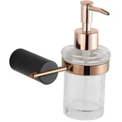 Mydelniczki i dozowniki mydła - Mexen Aron dozownik do mydła, czarny/różowe złoto - miniaturka - grafika 1