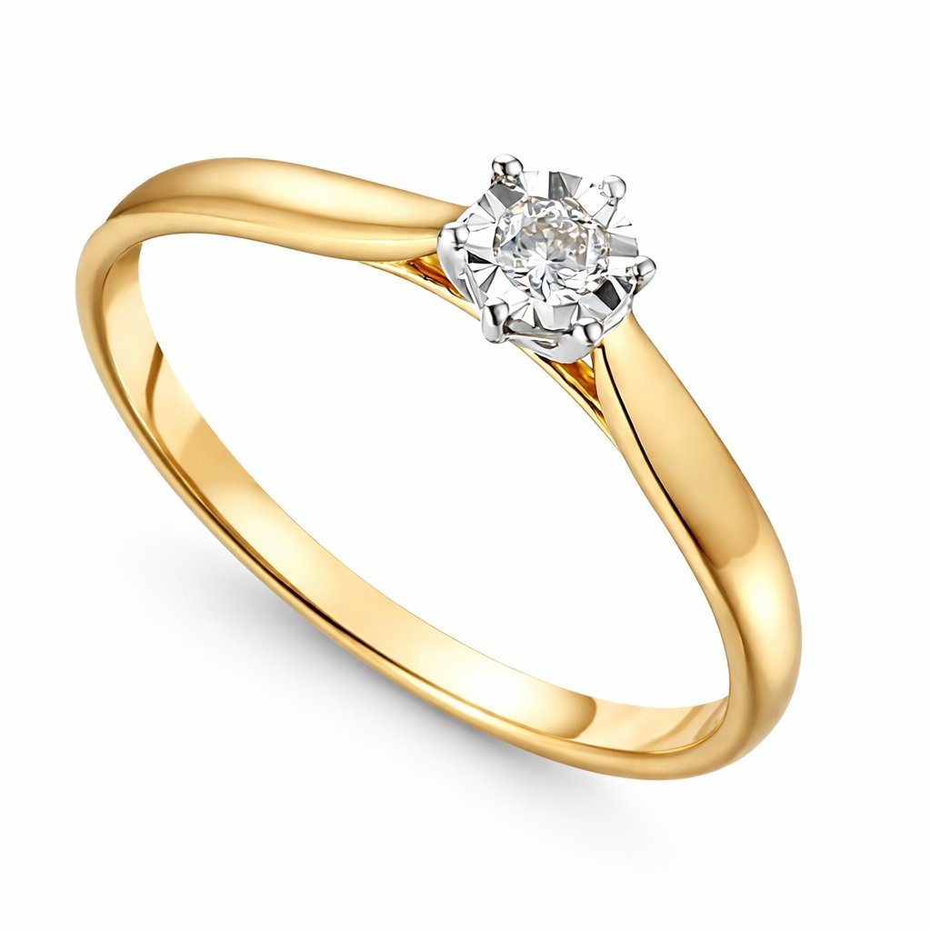 Pierścionek złoty Au585 z diamentem R61118YW rozmiar 11