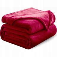 Koce - MIĘKKI KOC 130x170 CORAL NARZUTA ŁÓŻKO FOTEL KANAPĘ PLED PUSZYSTY CZERWONY - miniaturka - grafika 1