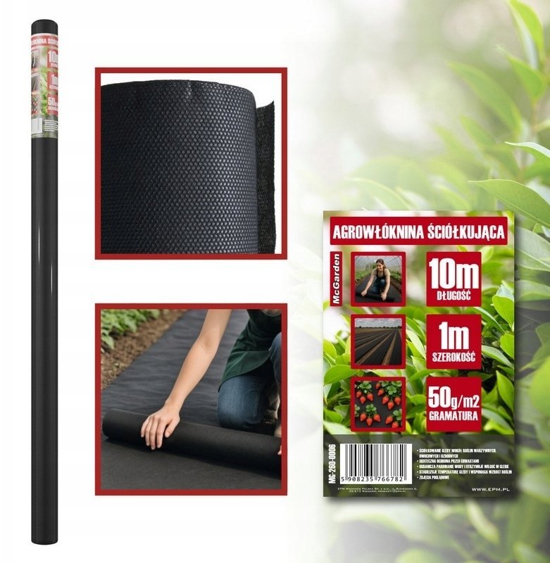 McGarden AGROWŁÓKNINA ŚCIÓŁKUJĄCA CZARNA 50G 1*10M