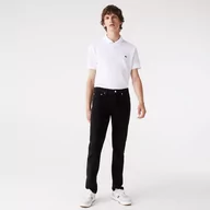 Spodnie męskie - Lacoste męskie dżinsy z elastycznego denimu bawełnianego Slim Fit - miniaturka - grafika 1