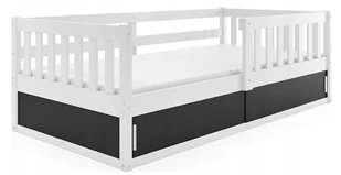 Białe drewniane łóżko dziecięce z barierkami - Apio - Elior - Łóżka dla dzieci i młodzieży - miniaturka - grafika 1