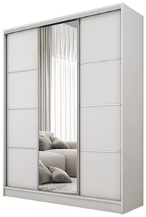 Szafa przesuwna z lustrem 160 cm BEST Biały - Szafy - miniaturka - grafika 1