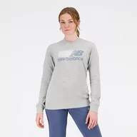 Bluzy damskie - Bluza damska New Balance WT31816AG  szara - miniaturka - grafika 1