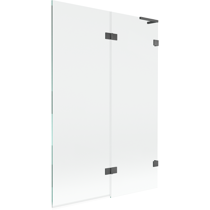 Mexen Lunar L parawan nawannowy 2-skrzydłowy prawy 120 x 150 cm, transparent, gun gray szczotkowany - 897L-120-100-66-00-P