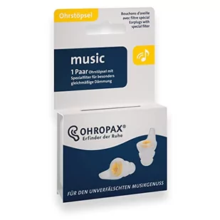 Ohropax Muzyka - zatyczki do uszu na koncerty, festiwal, muzykę, dyskotekę i imprezę, 1 opakowanie (1 x 30 g) - Akcesoria do perkusji - miniaturka - grafika 1