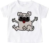 Koszulki dla dziewczynek - koszulka z mopsem dla dziecka - miniaturka - grafika 1