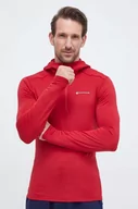 Bluzy męskie - Montane bluza sportowa Protium Lite kolor czerwony z kapturem gładka - miniaturka - grafika 1