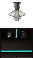 Szafki nocne - MEGSTYL SZAFKA NOCNA 50CM Z LISTWĄ LED I 1 SZUFLADĄ - DISPARO 3 Czarny mat - Czarny połysk - miniaturka - grafika 1