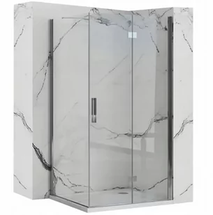 REA Kabina prysznicowa drzwi składane 80x80 Molier Chrome REA-K6367+REA-K8534 - Kabiny prysznicowe - miniaturka - grafika 1