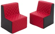 Krzesła obrotowe dla dzieci - Komplet Mebelków Dla Dzieci: 2 X Fotelik Ekoskóra Pikowana Komplet Mebelków Dla Dzieci: 2 X Fotelik Ekoskóra Pikowana (Kolor: Czarny-Czerwony) - miniaturka - grafika 1