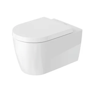 Duravit ME by Starck Zestaw Toaleta WC 57x37 cm bez kołnierza + deska wolnoopadająca biały alpin z powłoką WonderGliss 45290900A11 - Miski WC - miniaturka - grafika 1