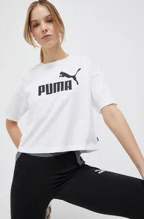 Puma t-shirt damski kolor biały - Koszulki sportowe damskie - miniaturka - grafika 1