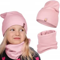 Czapki dla dzieci - Czapka Dziecięca Wiosenna Jesienna Komin Komplet Bawełna Dla Dzieci 48-56 - miniaturka - grafika 1