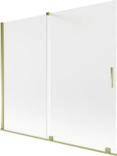 Mexen Velar parawan nawannowy 2-skrzydłowy rozsuwany 180 x 150 cm, szron, złoty - 896-180-000-31-50 - Parawany nawannowe - miniaturka - grafika 1