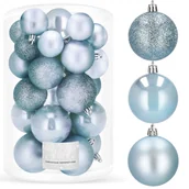 Bombki - Bombki choinkowe 30 szt. ozdoby świąteczne jasny niebieski CA0182 - miniaturka - grafika 1