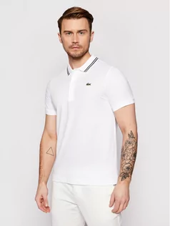 Koszulki męskie - Lacoste Polo YH1482 Biały Regular Fit - grafika 1