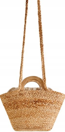 MANGO TOREBKA JUTOWA MAŁA BRĄZOWA DAMSKA OLA