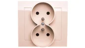 Gniazdka elektryczne - Ospel Kier Gniazdo Podwójne z uziemieniem 16A/250~, IP20 Beżowy - GP-2WZ/01 - miniaturka - grafika 1