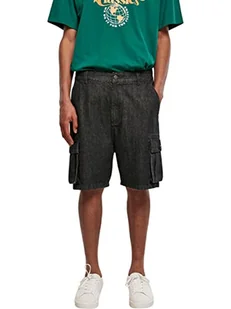 Urban Classics Męskie szorty, krótkie spodnie cargo z bawełny organicznej, spodnie dżinsowe, organiczne spodenki cargo, dostępne w 2 kolorach, rozmiary 28-44, Black washed, 28 - Spodenki damskie - miniaturka - grafika 1